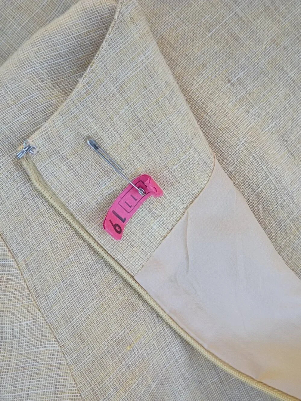 Talbots vintage wheat color linen lined maxi dress sz 6 - Picture 10 of 14